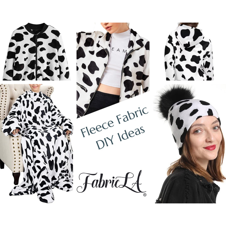 Fleece Fabric By The Yard | Plaid Black and White - FabricLA.com