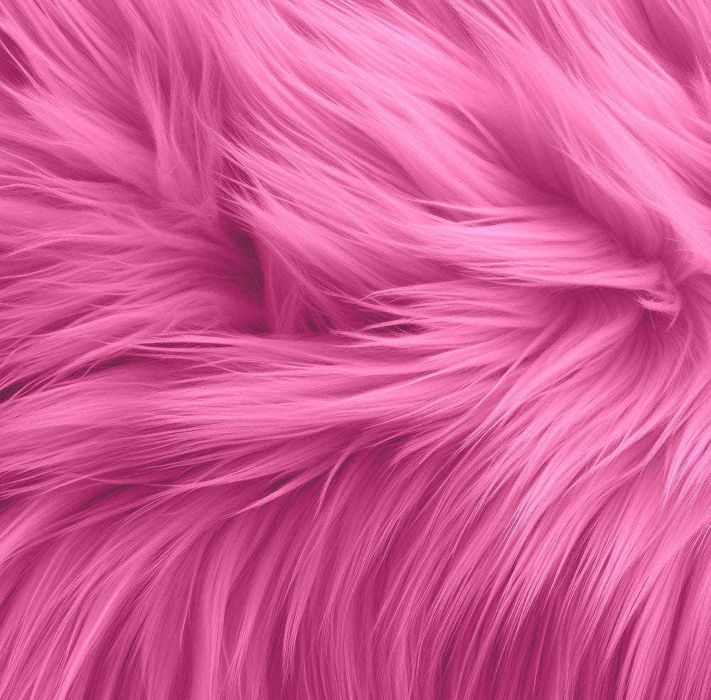 Faux Fur Fabric Squares | Bubblegum - FabricLA.com