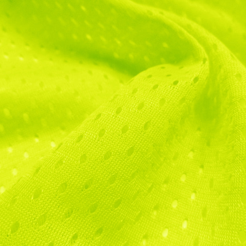 Football Mesh fabric in Neon Yellow, 100% polyester, sold by the yard