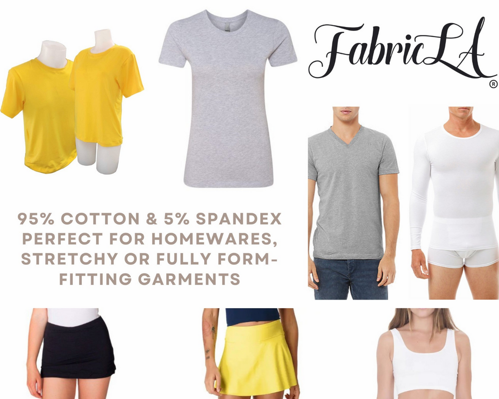 FabricLA 10 oz Cotton Spandex Jersey Fabric – Soft, Stretchy Knit Fabric for T-Shirts and Apparel
