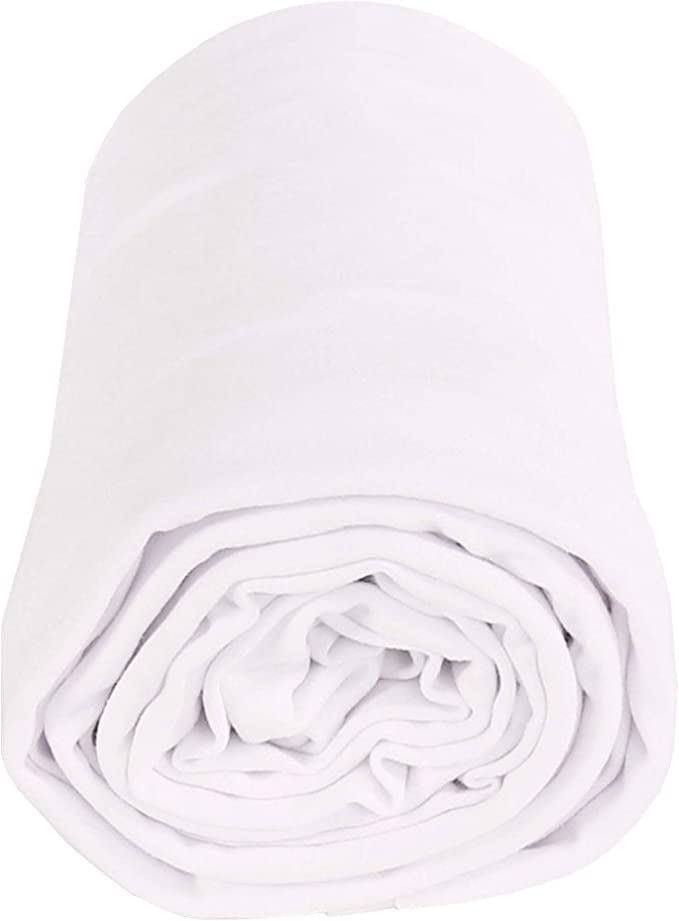 FabricLA DTY Tejido de punto de poliéster y spandex de doble cepillado | Blanco 