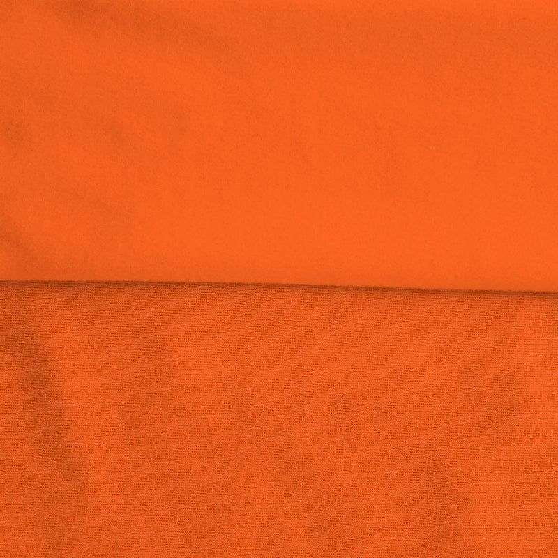 Orange sweatshirt fleece swatch