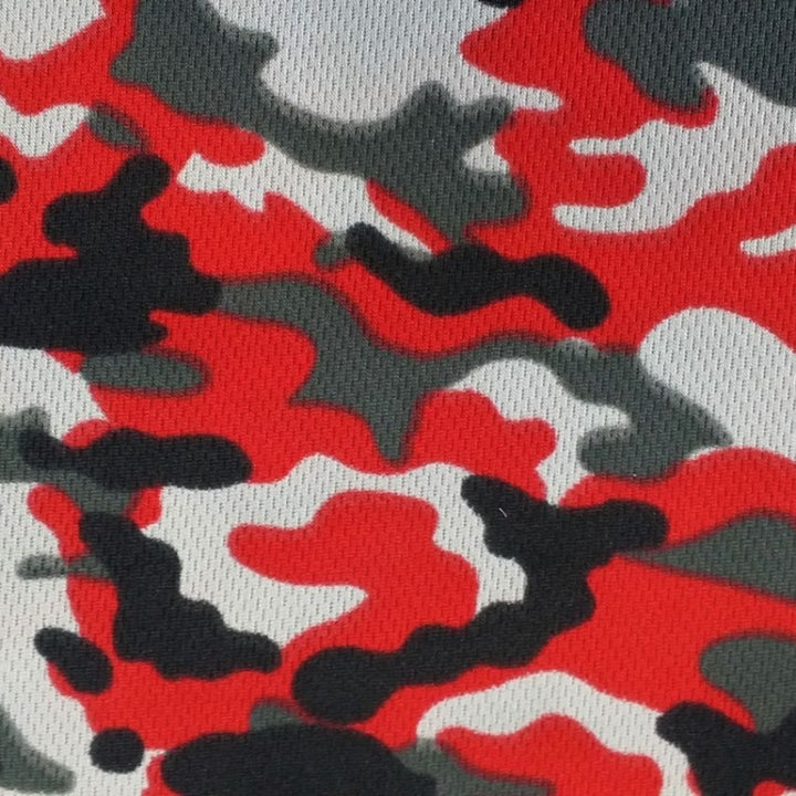 Camouflage Dimple Mesh fabric in Red, sold by the yard