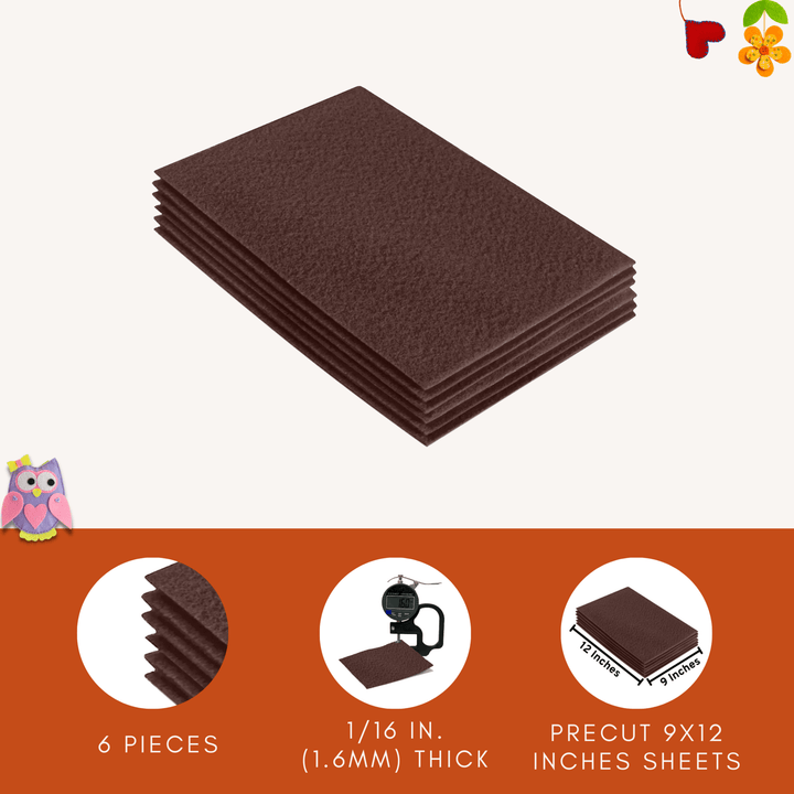 Acrylic Felt 9"X12" Sheet Packs | Light Brown - FabricLA.com