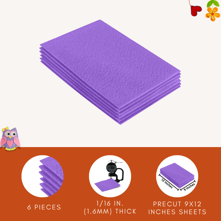 Acrylic Felt 9"X12" Sheet Packs | Lavender - FabricLA.com