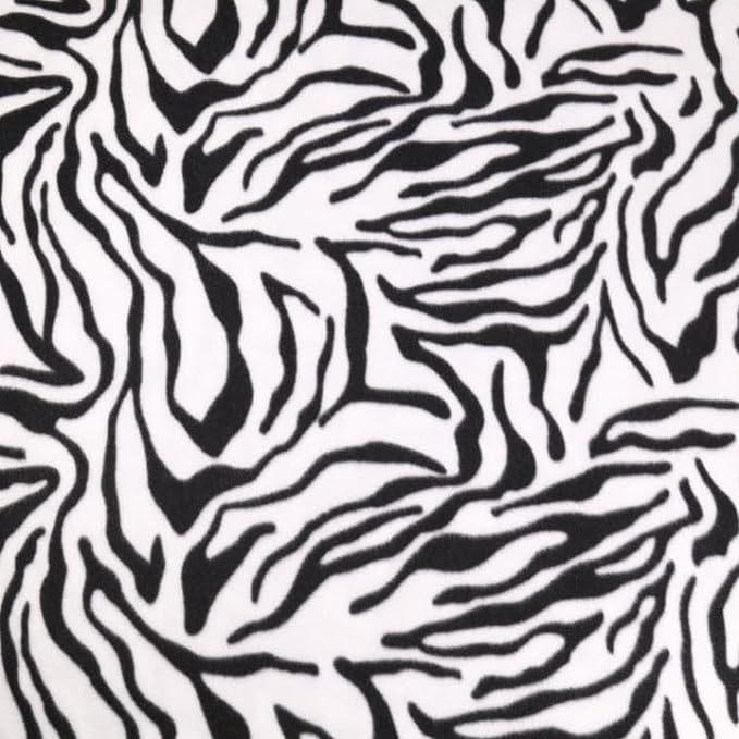 Fleece Fabric By The Yard | Zebra - White Black - FabricLA.com