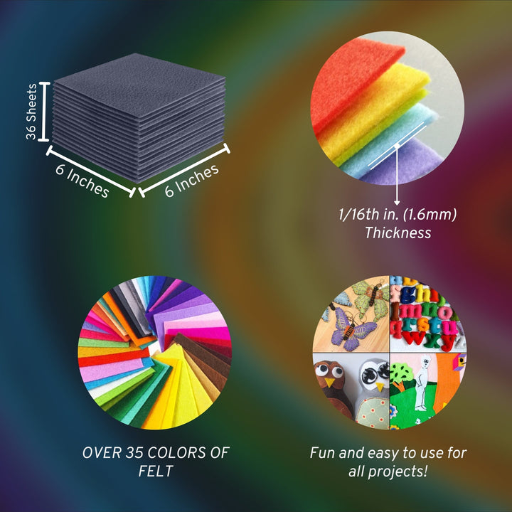 Acrylic Felt Craft Sheet Packs | Heather Gray - FabricLA.com