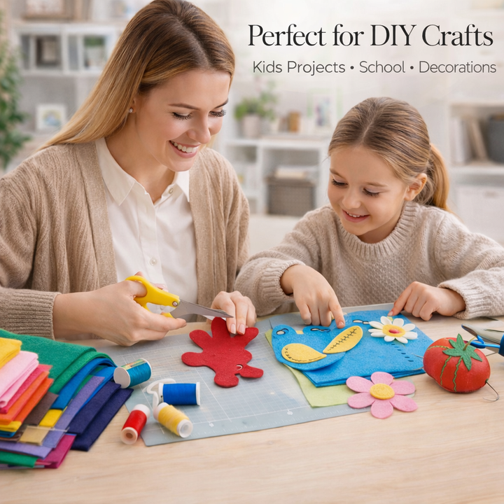 Black Acrylic Felt Fabric – 72" Wide, 1.6mm Thick | FabricLA by the Yard