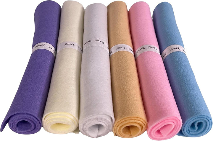 Pastel Lovers 12x18 acrylic craft felt rolls, 6-pack in assorted pastel colors
