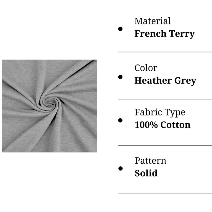 Cotton Spandex Stretch French Terry Fabric | Heather Grey