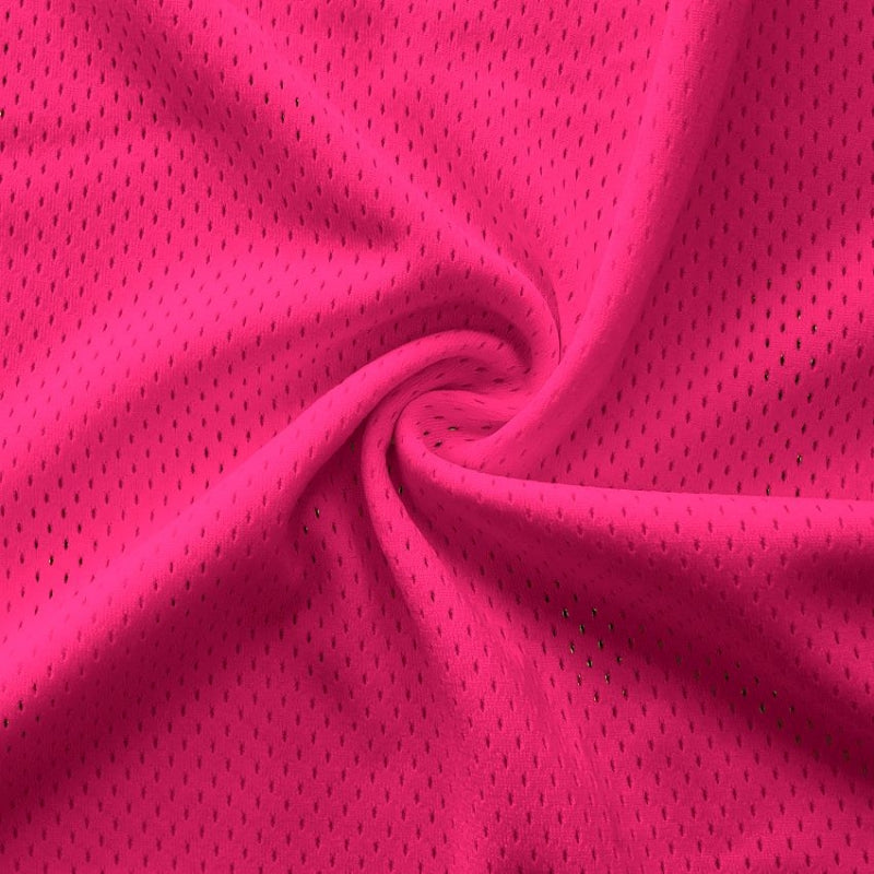 Athletic Pro Mesh Jersey fabric in Neon Pink, sold by the yard