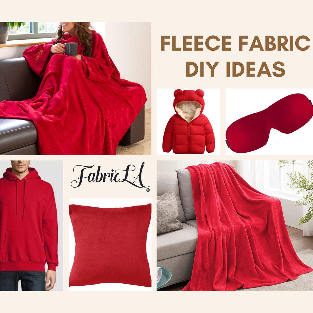 Fleece Fabric By The Yard | Burgundy - FabricLA.com