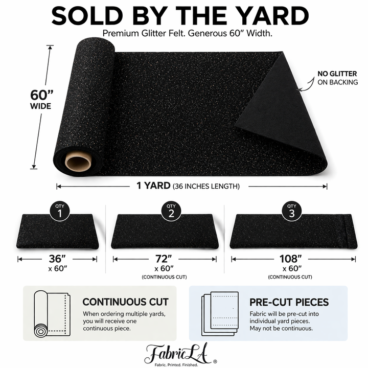 Tela de fieltro con purpurina cortada a medida | Encuentre el brillo perfecto para cualquier proyecto