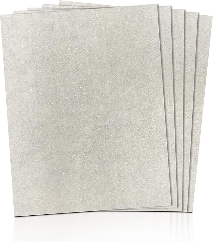 FabricLA Glitter Felt Sheets – 9x12" - 5 Pieces | 1.6mm Thick, Easy-to-Cut Craft Felt for DIY, Costumes & Decor