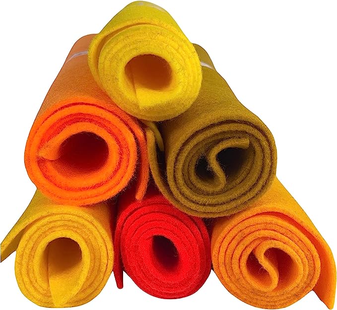 FabricLA Craft Felt Rolls 6 Pieces - 12" X 18" Inches Assorted Color Non-Woven Soft Felt Material - Acrylic Felt Roll for DIY Craftwork, Sewing and Patchwork - Imperial Yellows - FabricLA.com