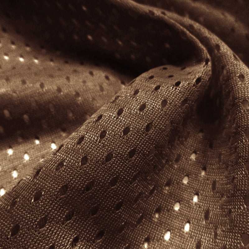 Football Mesh fabric in Brown, 100% polyester, sold by the yard