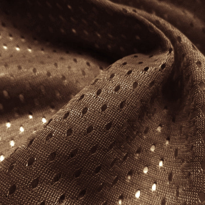 Football Mesh fabric in Brown, 100% polyester, sold by the yard