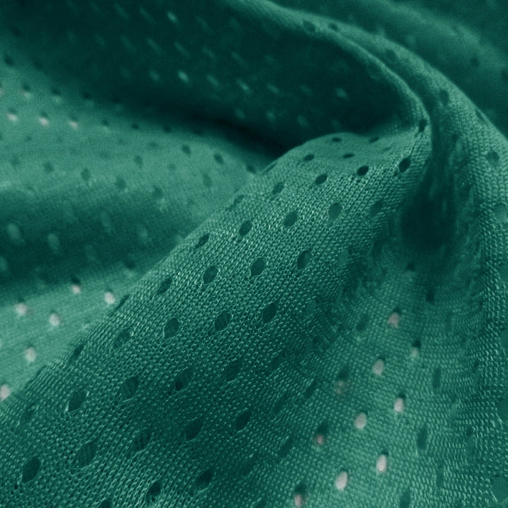 Football Mesh fabric in Teal, 100% polyester, sold by the yard