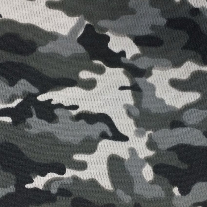 Camouflage Dimple Mesh fabric in Charcoal, sold by the yard