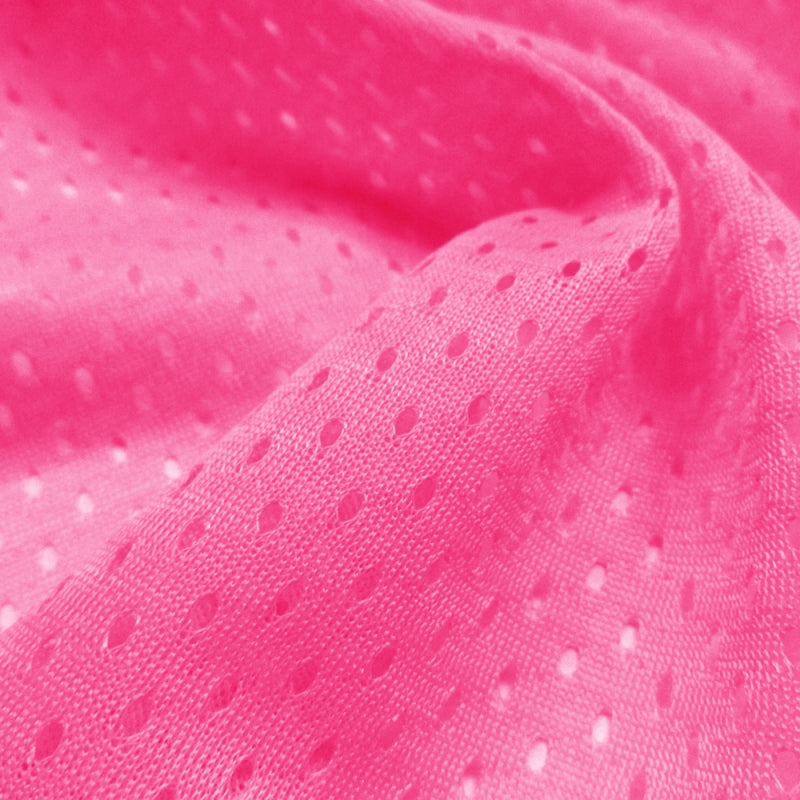 Football Mesh fabric in Neon Pink, 100% polyester, sold by the yard
