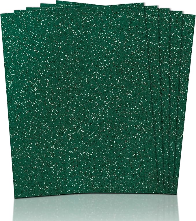 FabricLA Glitter Felt Sheets – 9x12" - 5 Pieces | 1.6mm Thick, Easy-to-Cut Craft Felt for DIY, Costumes & Decor