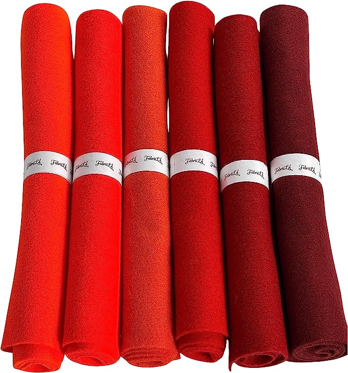 FabricLA Craft Felt Rolls 6 Pieces - 12" X 18" Inches Assorted Color Non-Woven Soft Felt Material - Acrylic Felt Roll for DIY Craftwork, Sewing and Patchwork - Autumn Colors - FabricLA.com