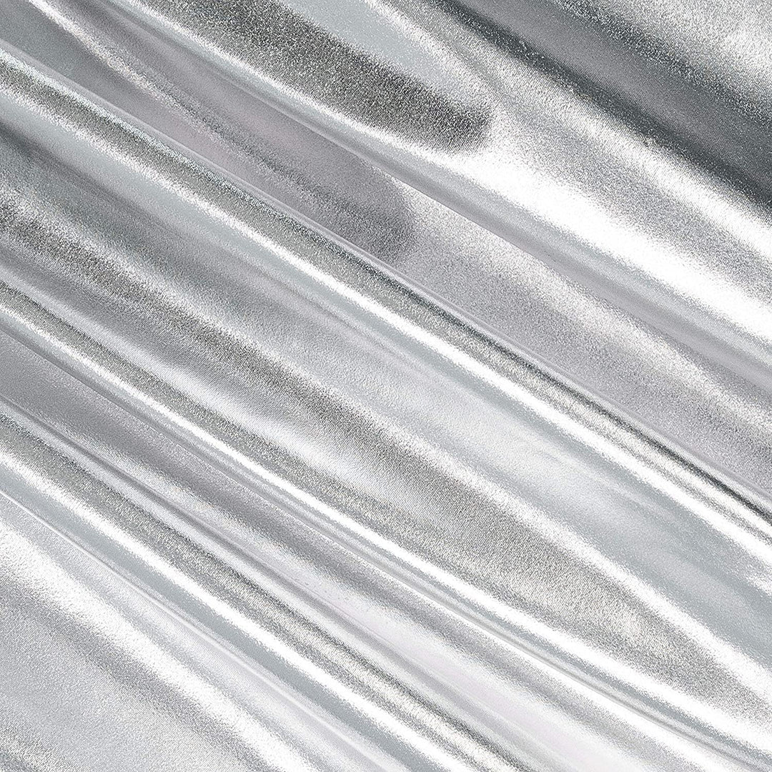 Metallic Foil Lame Spandex Knit Fabric | 4-Way Stretch
