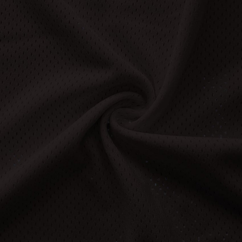 Athletic Pro Mesh Jersey fabric in Black, sold by the yard