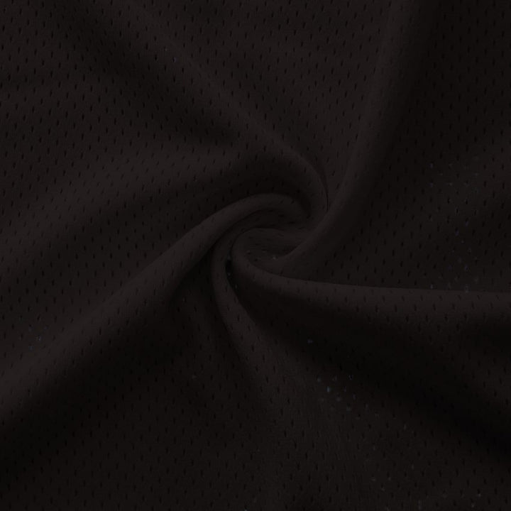 Athletic Pro Mesh Jersey fabric in Black, sold by the yard