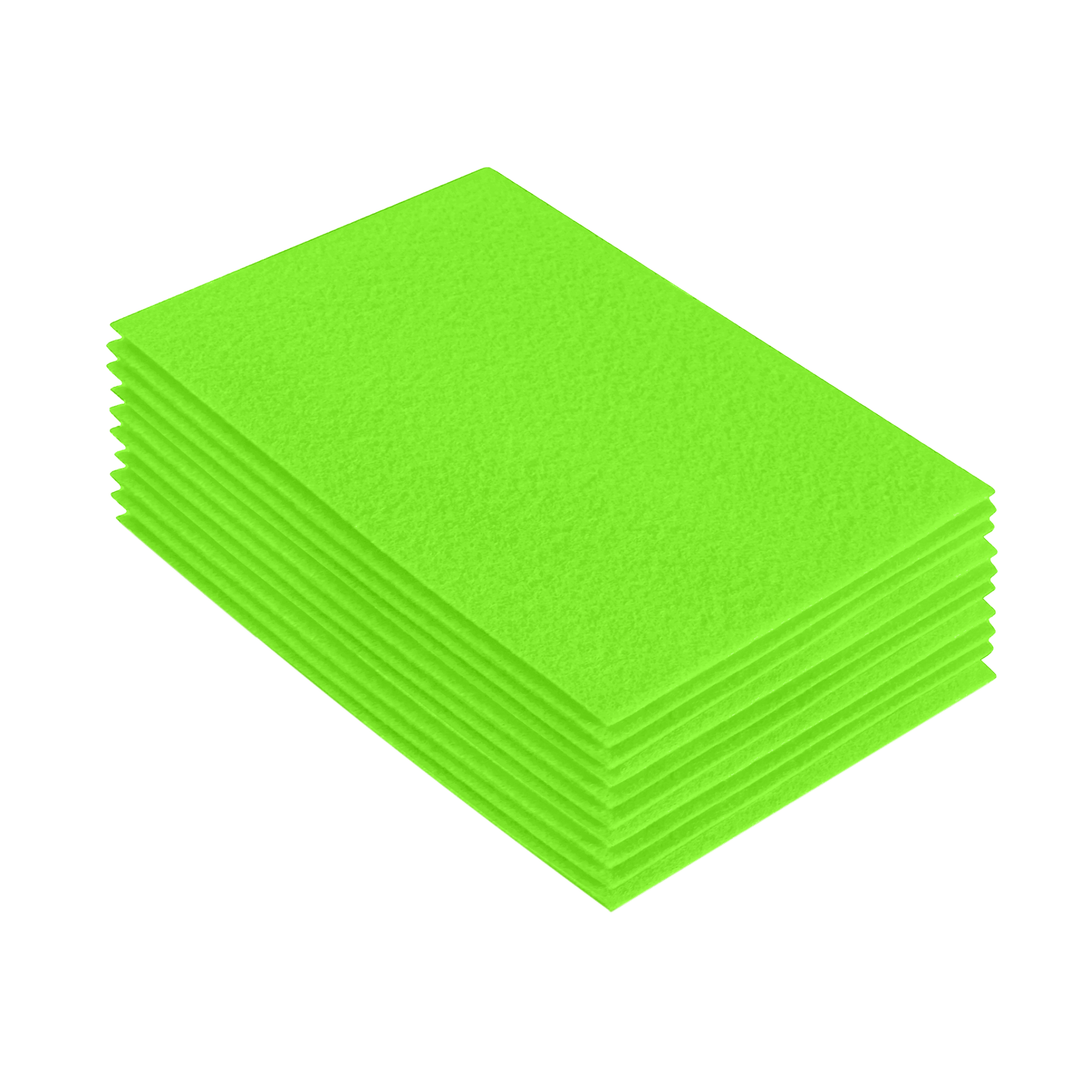 Acrylic Felt 9"X12" Sheet Packs | Neon Green - FabricLA.com