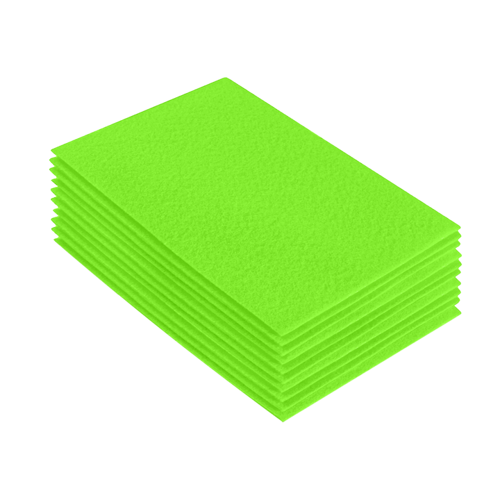 Acrylic Felt 9"X12" Sheet Packs | Neon Green - FabricLA.com