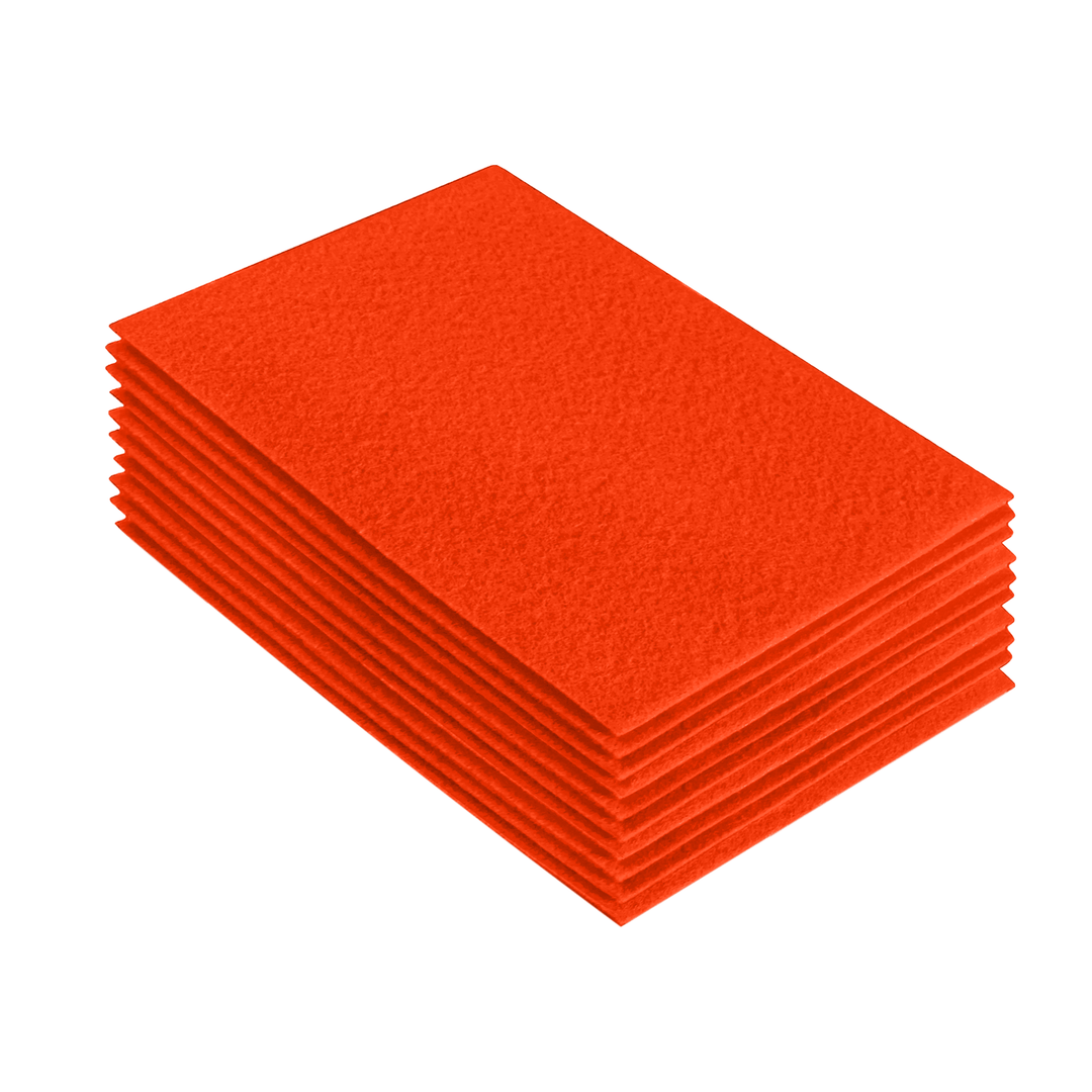 Acrylic Felt 9"X12" Sheet Packs | Neon Orange - FabricLA.com