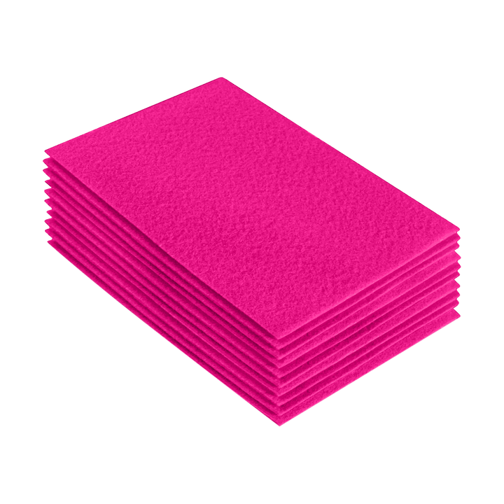 Acrylic Felt 9"X12" Sheet Packs | Neon Pink - FabricLA.com