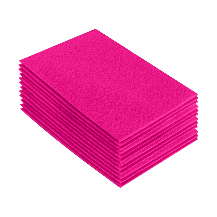 Acrylic Felt 9"X12" Sheet Packs | Neon Pink - FabricLA.com