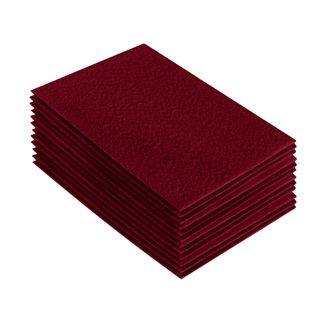 Acrylic Felt 9"X12" Sheet Packs | Dark Red - FabricLA.com