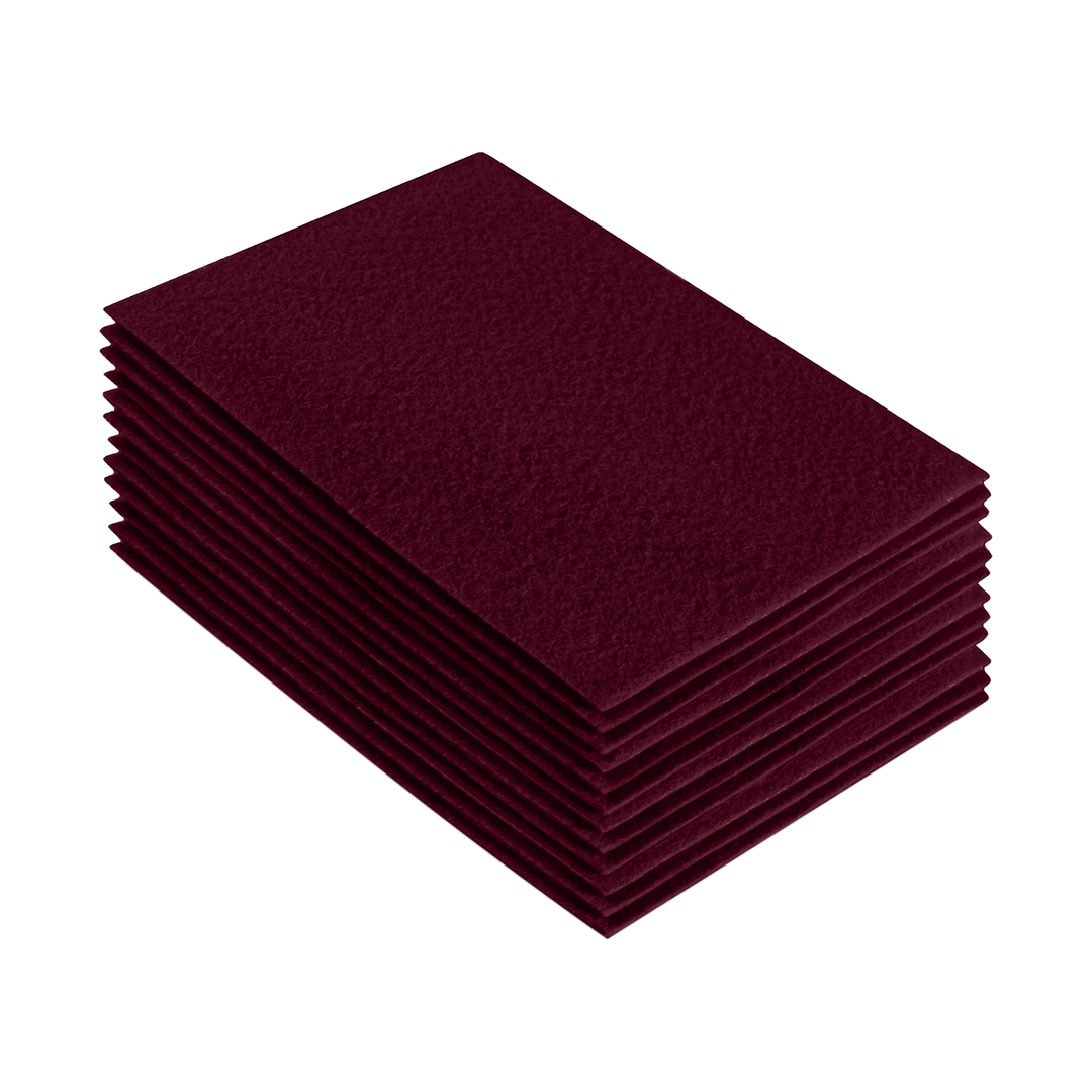 Acrylic Felt 9"X12" Sheet Packs | Burgundy - FabricLA.com