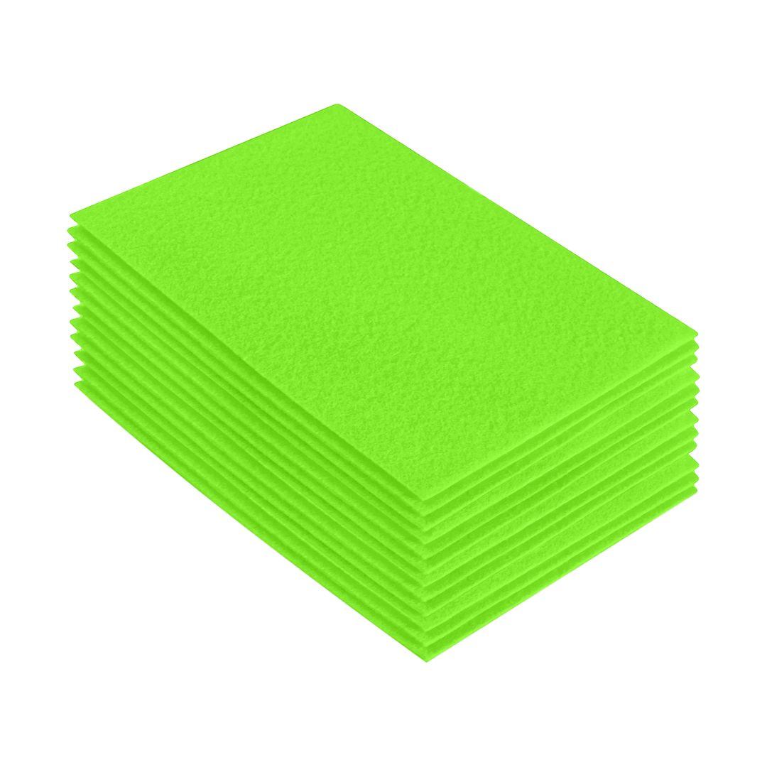 Acrylic Felt 9"X12" Sheet Packs | Neon Green - FabricLA.com