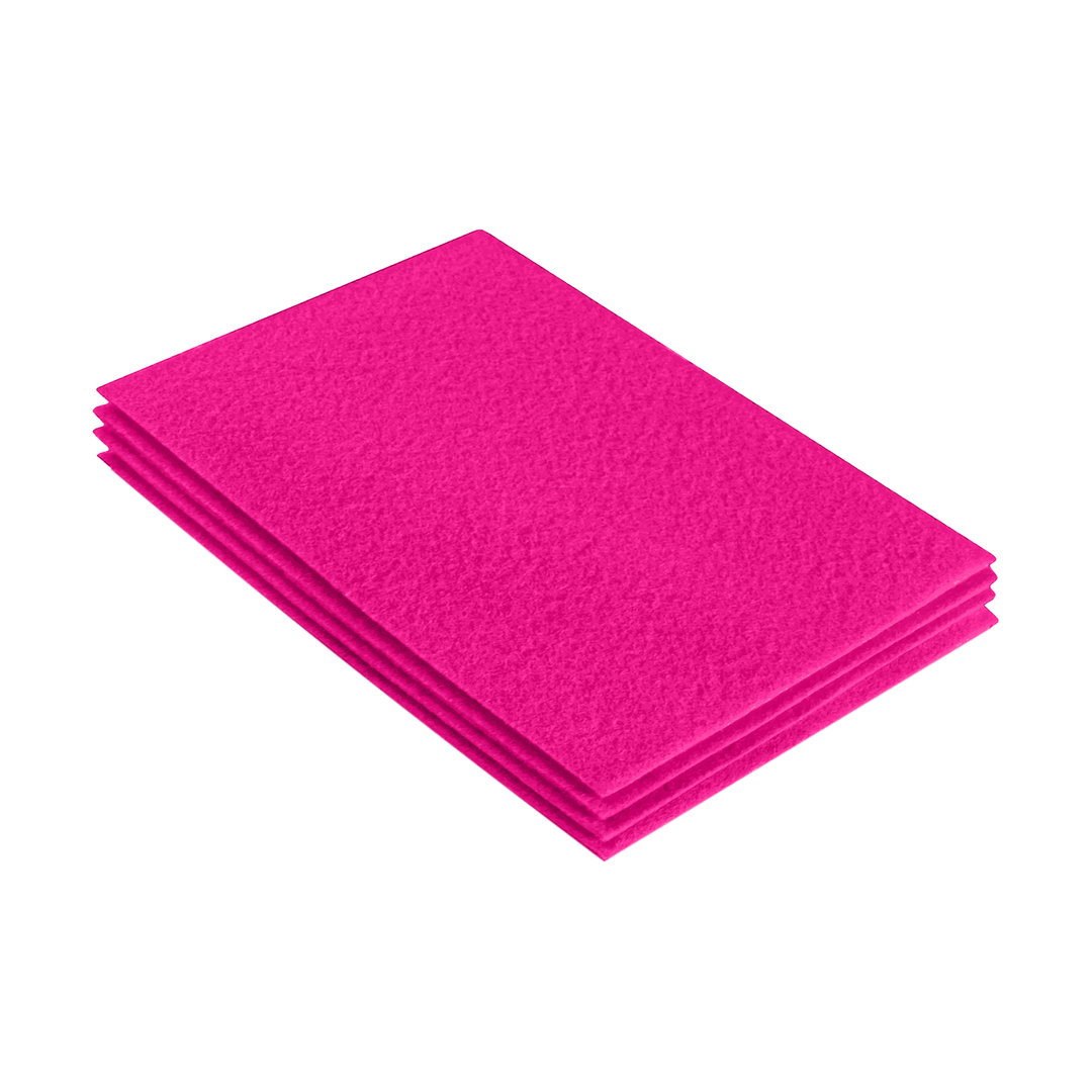 Acrylic Felt 9"X12" Sheet Packs | Neon Pink - FabricLA.com