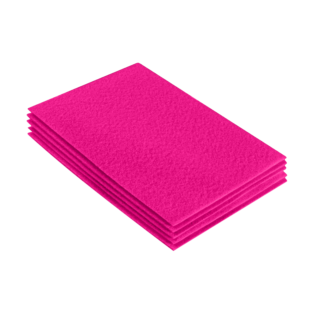 Acrylic Felt 9"X12" Sheet Packs | Neon Pink - FabricLA.com