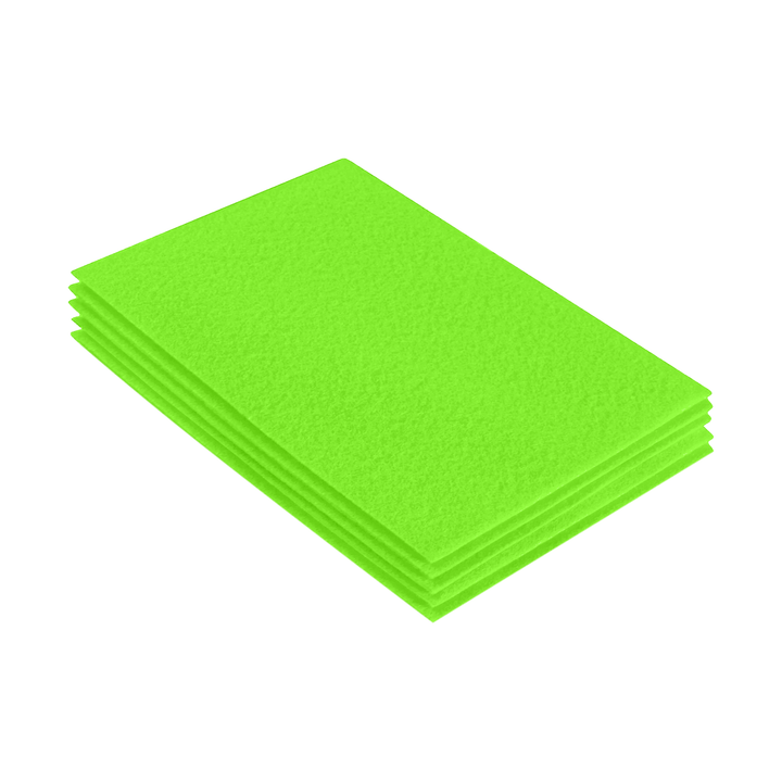 Acrylic Felt 9"X12" Sheet Packs | Neon Green - FabricLA.com