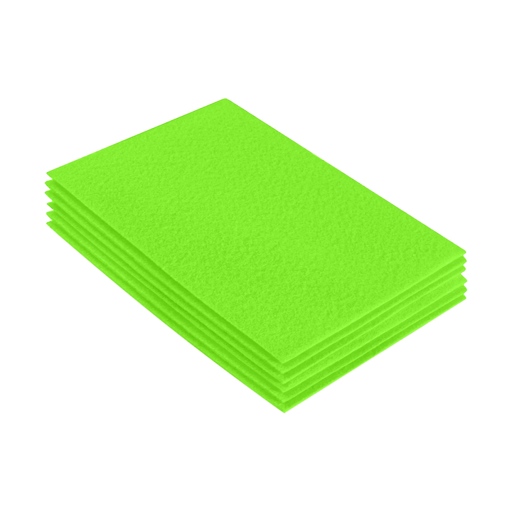 Acrylic Felt 9"X12" Sheet Packs | Neon Green - FabricLA.com