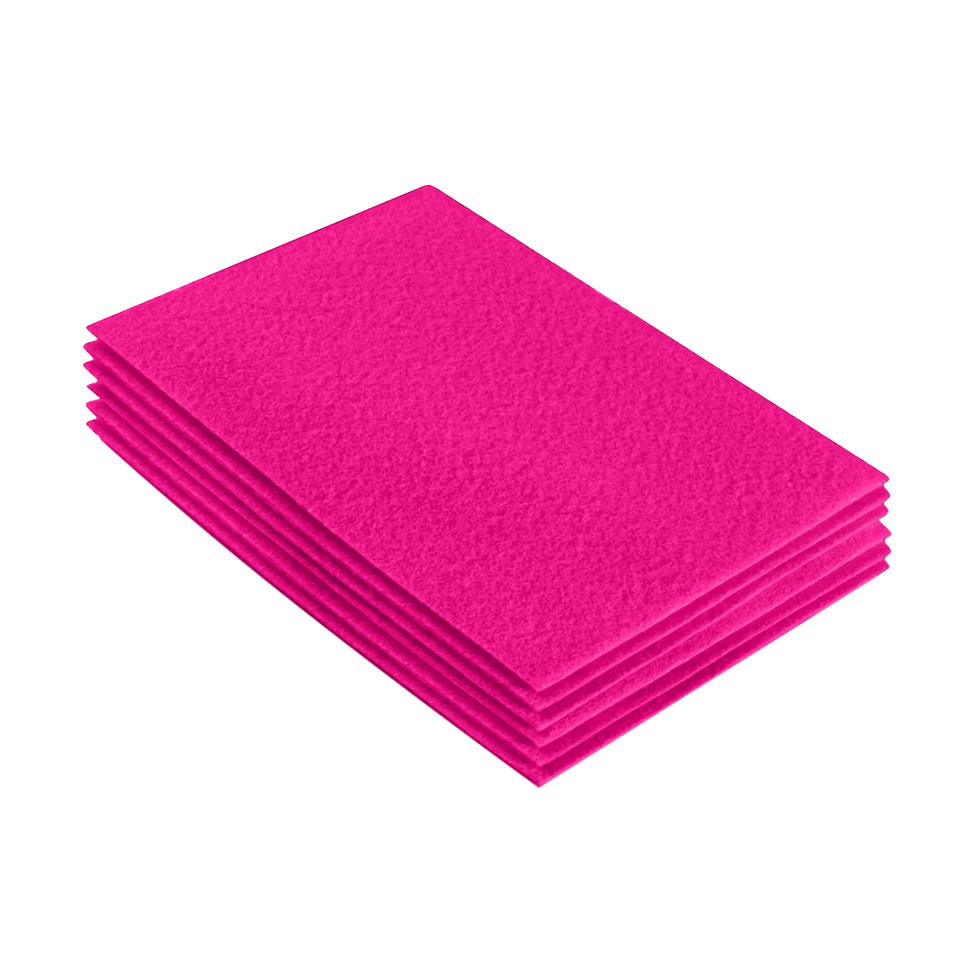 Acrylic Felt 9"X12" Sheet Packs | Neon Pink - FabricLA.com