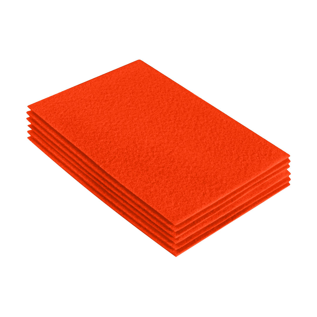 Acrylic Felt 9"X12" Sheet Packs | Neon Orange - FabricLA.com