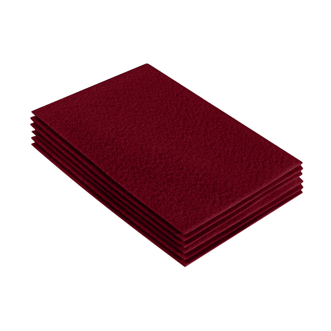 Acrylic Felt 9"X12" Sheet Packs | Dark Red - FabricLA.com