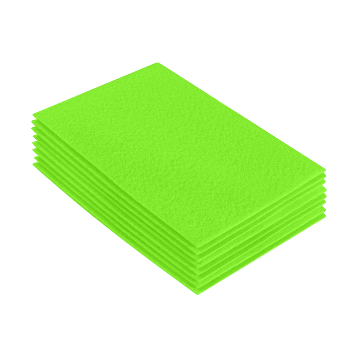 Acrylic Felt 9"X12" Sheet Packs | Neon Green - FabricLA.com