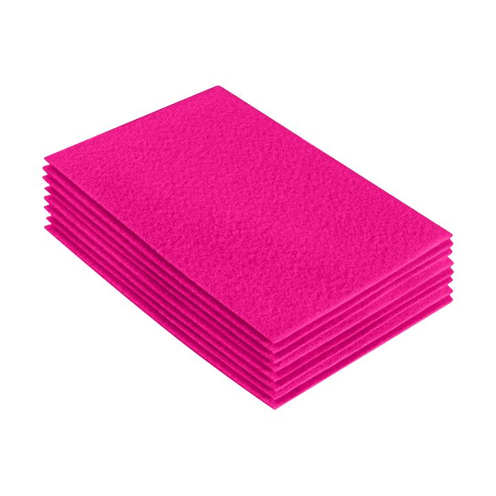 Acrylic Felt 9"X12" Sheet Packs | Neon Pink - FabricLA.com