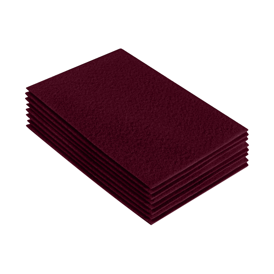 Acrylic Felt 9"X12" Sheet Packs | Burgundy - FabricLA.com