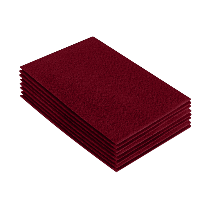 Acrylic Felt 9"X12" Sheet Packs | Dark Red - FabricLA.com