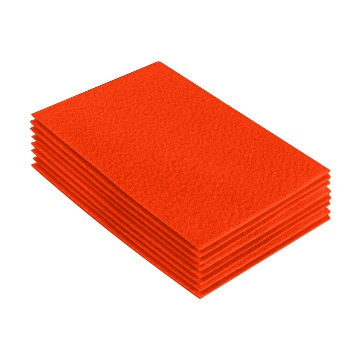 Acrylic Felt 9"X12" Sheet Packs | Neon Orange - FabricLA.com