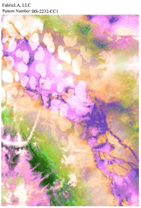 Printed fabric – purple and green watercolor floral – pattern BS-2232-CC1 | FabricLA